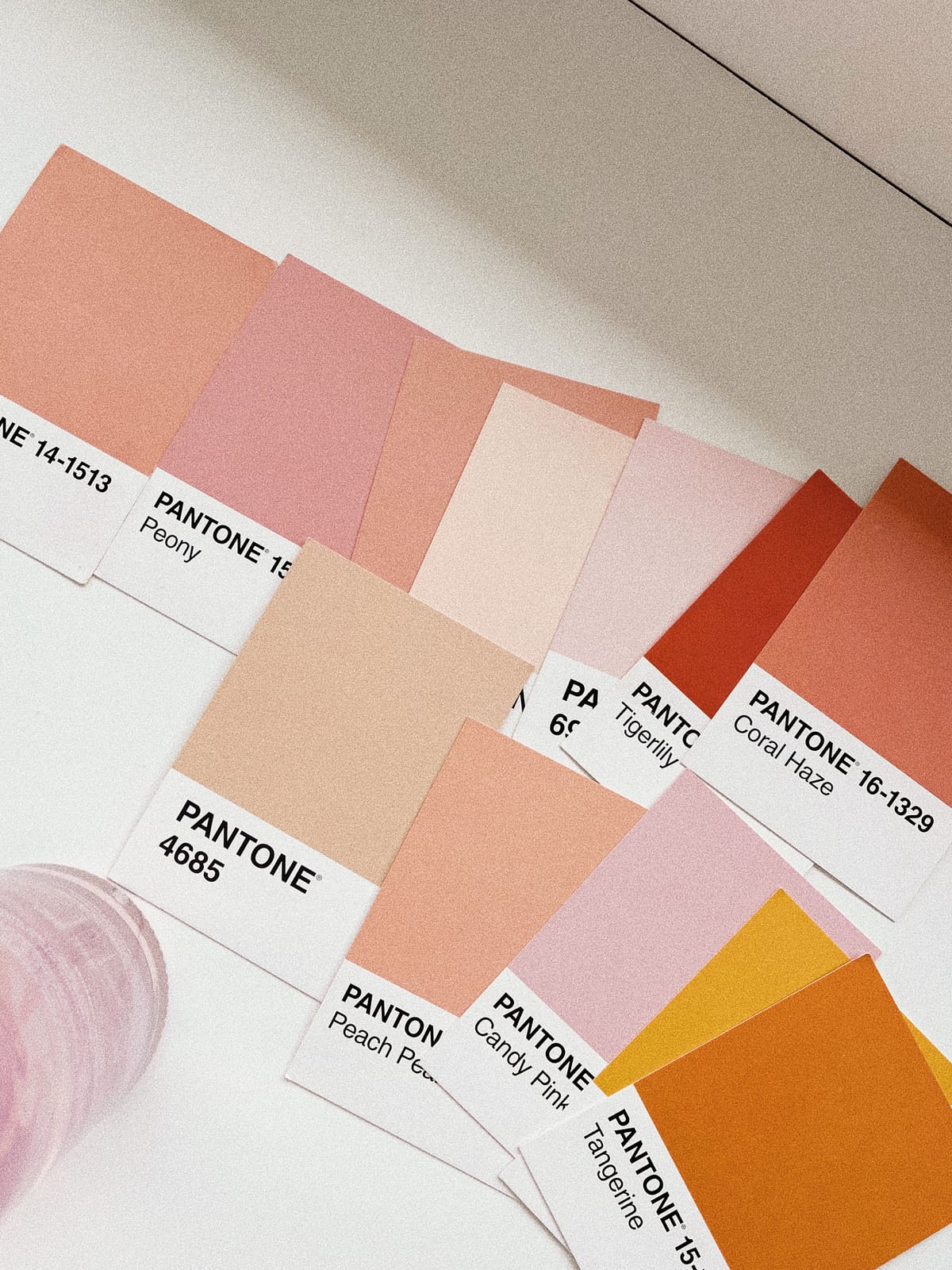 A colour-led mood board example built from Pantone swatches
