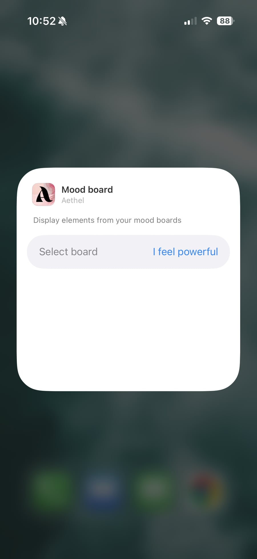 Choosing which board powers the widget in the Aethel widget settings