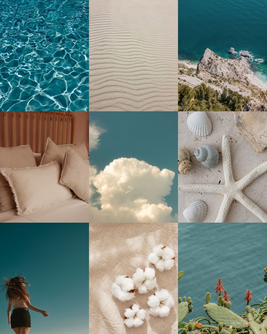 Minimalist mood board wallpaper created in Aethel app for iPhone
