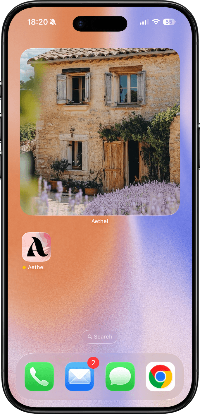 Aethel mood board widget showcase 2