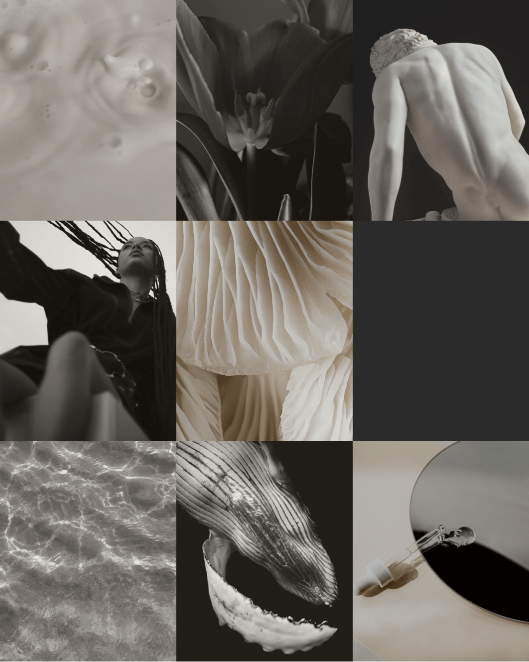 Minimalist vision board created in Aethel